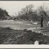 State highway flooded by the White River. Near Hazleton, Indiana