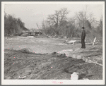 State highway flooded by the White River. Near Hazleton, Indiana