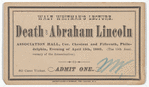 Walt Whitman's lecture