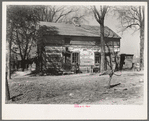 House on the farm rented by Erasty Emvich. Near Battlefield [i.e. Battle Ground?], Indiana. Emvich repaired this house at his own expense when he moved in. There were no windows or doors and the roof had holes three feet wide