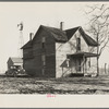 Farmhouse on the land rented by Clifford Rowe, twenty-six-year-old tenant farmer. Near Templeton, Indiana