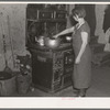 Mrs. Erasty Emvich in her kitchen. Mrs. Emvich is the wife of a tenant farmer and mother of twelve children, eleven of them living. Near Battle Ground, Indiana