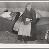 Ellen McAllister, ninety-one years old, the oldest resident of Shawneetown, Illinois, is a flood refugee at Tent City camp