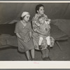 A mother and her children, refugees from the 1937 flood, encamped at Tent City near Shawneetown, Illinois