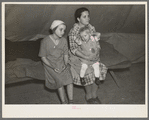 A mother and her children, refugees from the 1937 flood, encamped at Tent City near Shawneetown, Illinois