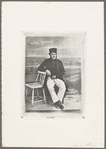 Portrait of a man in a hat and leaning on second chair
