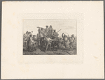 Farm scene with men and women