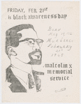Cover of program for Malcolm X Memorial Service, February 21, 1969