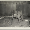 A homemade butter churn in an abandoned saloon at Mansfield, Michigan. A "bust" mining town