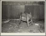 A homemade butter churn in an abandoned saloon at Mansfield, Michigan. A "bust" mining town