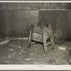 A homemade butter churn in an abandoned saloon at Mansfield, Michigan. A "bust" mining town