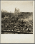 Burning brush on Sando Evanoff's farm. Iron County, Michigan. This is one of the processes in cleaning cut-over land