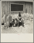 Black Aleck Dickinson and his dog Snoop. Dickinson is a single shacker in Iron County, Michigan