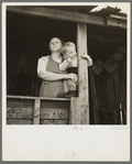 Mrs. William Sharrard and one of her children. Her husband has been a farmer of the cut-over regions for years, but cannot make a living at it. The family is on relief. Near Silk Lake, Michigan