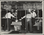 Pressers of work on women's coats in the cooperative garment factory at Jersey Homesteads, Hightstown, New Jersey