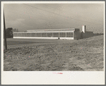 The garment factory at Jersey Homesteads. It is constructed of steel, glass and concrete and is airconditioned. It is credited with being the most modern factory for needlework on the Atlantic Seaboard, Hightstown, New Jersey