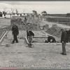 Laying foundation in construction of houses, Hightstown, New Jersey