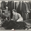 Boris Drasin, president of the workers' Aim Association Inc., works as an operator in the garment factory at a the same wage as the other operators. Hightstown, New Jersey