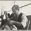 Sam Imber, tailor in cooperative garment factory, Jersey Homesteads, Hightstown, New Jersey