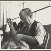 Sam Imber, tailor in cooperative garment factory, Jersey Homesteads, Hightstown, New Jersey