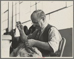 Sam Imber, tailor in cooperative garment factory, Jersey Homesteads, Hightstown, New Jersey
