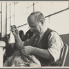 Sam Imber, tailor in cooperative garment factory, Jersey Homesteads, Hightstown, New Jersey