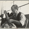 Sam Imber, tailor in cooperative garment factory, Jersey Homesteads, Hightstown, New Jersey
