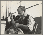 Sam Imber, tailor in cooperative garment factory, Jersey Homesteads, Hightstown, New Jersey