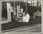 Philip Goldstein assistant cutter in the cooperative garment factory at Jersey Homesteads, is secretary of the Colonists' Association, the workers' Aim Cooperative Association, Inc., Hightstown, New Jersey