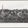 Closeup of construction of houses, Jersey Homesteads, Hightstown New Jersey