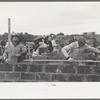 Closeup of construction of houses, Jersey Homesteads, Hightstown New Jersey