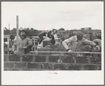Closeup of construction of houses, Jersey Homesteads, Hightstown New Jersey