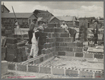 Cinder block construction, Jersey Homesteads, Hightstown, New Jersey