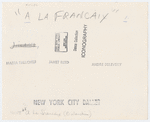 Maria Tallchief, Janet Reed and Andre Eglevsky in George Balanchine's A La Francoix