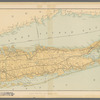Map of Long Island showing the Long Island Railroad system and Montauk Steamboat Company's lines