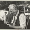 Eugene Isaacs, tailor, in the cooperative garment factory, Jersey Homesteads, Hightstown, New Jersey