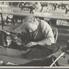 Closeup of cloak operator in cooperative garment factory at Jersey Homesteads, Hightstown, New Jersey