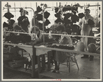 Homesteaders' daughters are employed in the millinery department of the cooperative garment factory at Jersey Homesteads, Hightstown, New Jersey