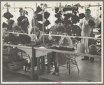 Homesteaders' daughters are employed in the millinery department of the cooperative garment factory at Jersey Homesteads, Hightstown, New Jersey