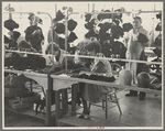 Homesteaders' daughters are employed in the millinery department of the cooperative garment factory at Jersey Homesteads, Hightstown, New Jersey