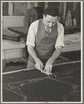 Garment worker at Hightstown factory, New Jersey