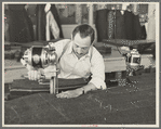 Philip Goldstein, assistant cutter in the cooperative garment factory, Jersey Homesteads, Hightstown, New Jersey
