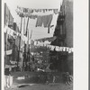 An avenue of clothes washings between 138th and 139th Street apartments, just east of St. Anne's Avenue, Bronx, New York