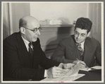 Samuel J. Finkler and his assistant, Harry Glanz. They are in charge of family selection at Jersey Homesteads, New Jersey