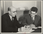 Samuel J. Finkler and his assistant, Harry Glanz. They are in charge of family selection at Jersey Homesteads, New Jersey