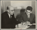 Samuel J. Finkler and his assistant, Harry Glanz. They are in charge of family selection at Jersey Homesteads, New Jersey