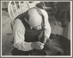 Closeup of tailor, Jersey Homesteads garment factory, Hightstown, New Jersey