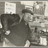 Type of stock farmer at weighing-in room, stockyards, Aledo, Illinois