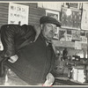 Type of stock farmer at weighing-in room, stockyards, Aledo, Illinois