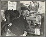 Type of stock farmer at weighing-in room, stockyards, Aledo, Illinois